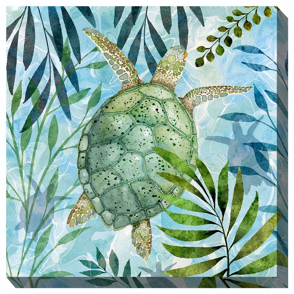 Coastal Turtle Outdoor Canvas Art - Outdoor Art Pros