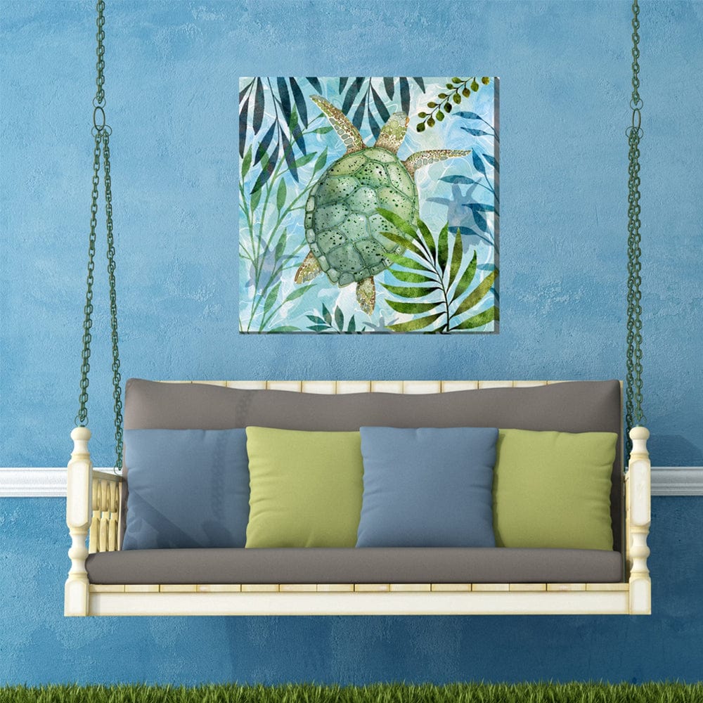Coastal Turtle Outdoor Canvas Art - Outdoor Art Pros