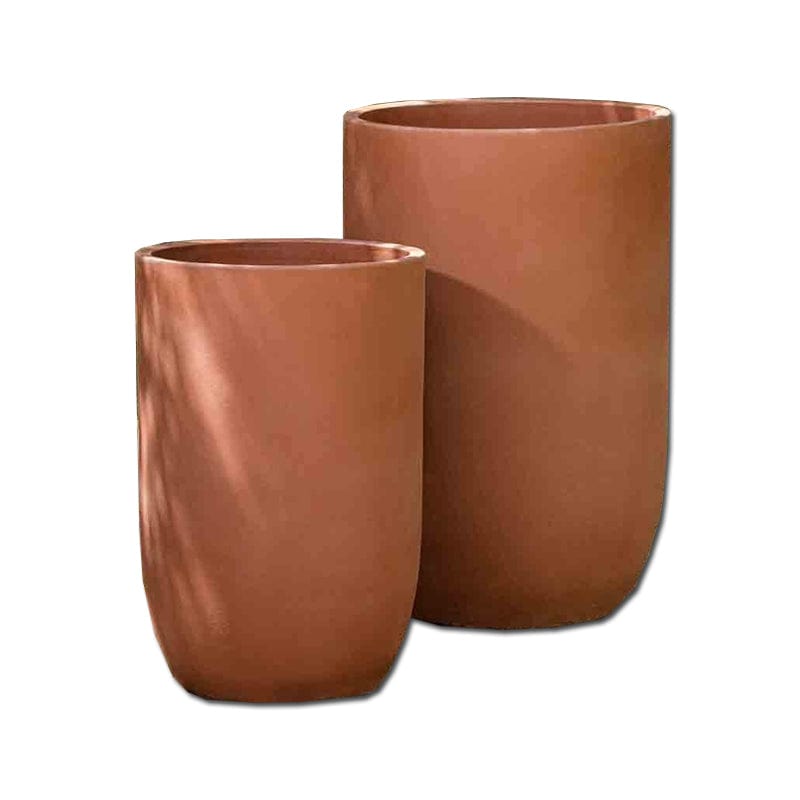 Cole Glazed Terra Cotta Planter Set of 2 in Terra Rosa - Outdoor Art Pros