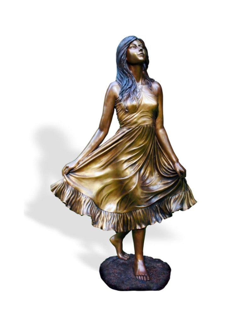 Brass Baron Debutant Girl Garden Statue - Brass Baron - Outdoor Art Pros