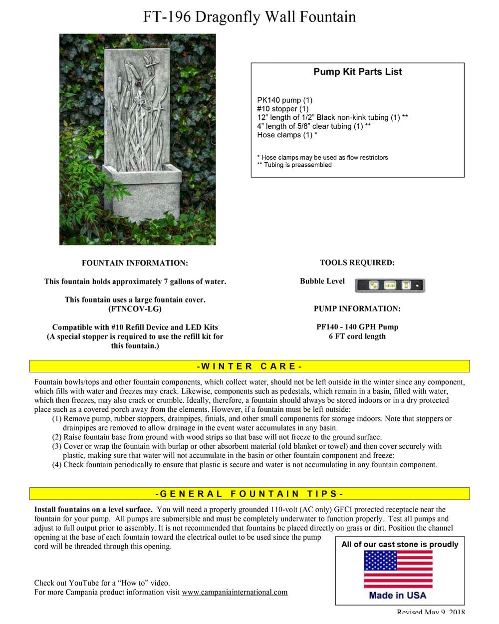 Dragonfly Wall Water Fountain - Outdoor Art Pros