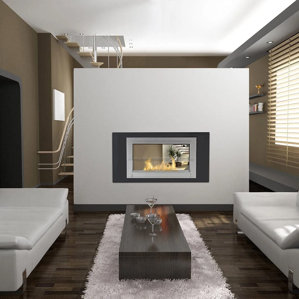 Eco-Feu Montreal 2-Sided Matte Black Biofuel Fireplace