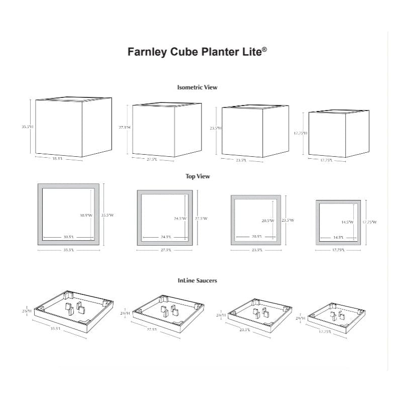 Farnley Cube Planter 3636 | Lite® Collection