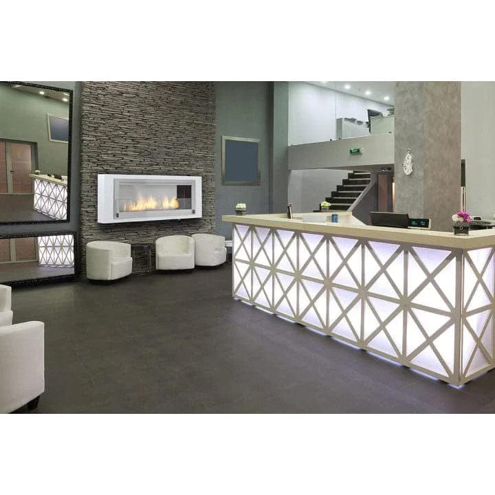Eco-Feu Santa Cruz Gloss White Biofuel Fireplace - Outdoor Art Pros