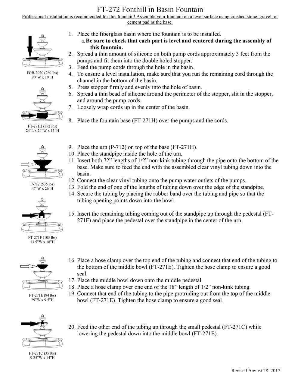 Fonthill Tiered Outdoor Water Fountain With Basin - Outdoor Art Pros