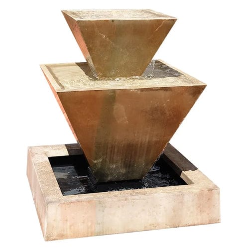 Double Oblique Garden Water Fountain - Fountains - Outdoor Art Pros