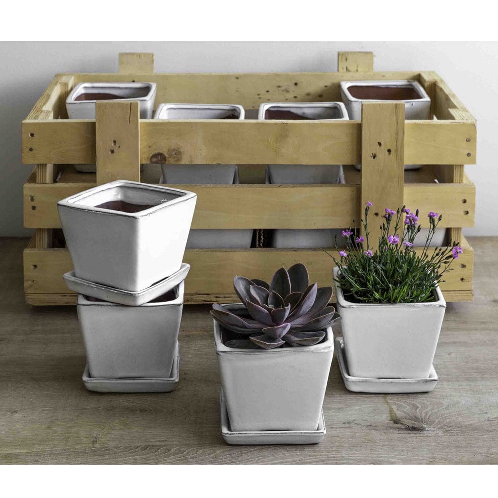 Garden Terrace Small Square White Crate Set of 16 - Outdoor Art Pros