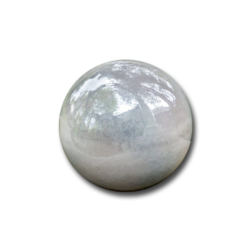 Glazed Sphere, Medium-Pearl - Outdoor Art Pros