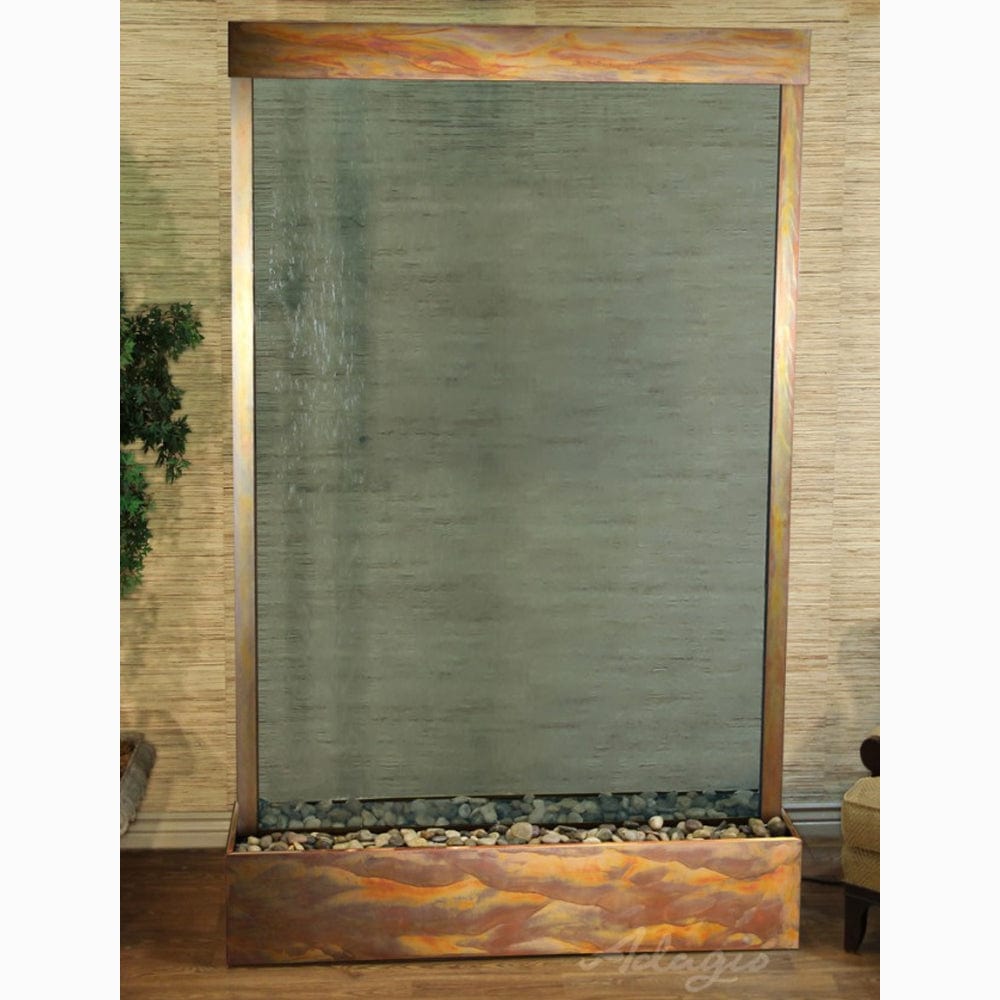 GrandeurRiver_CenteredInBase_-BlueGlass-RusticCopper-White - Outdoor Art Pros