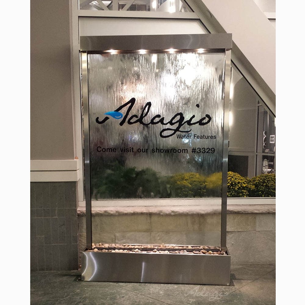 GrandeurRiver_CenteredInBase_-ClearGlass-StainlessSteel-White - Outdoor Art Pros