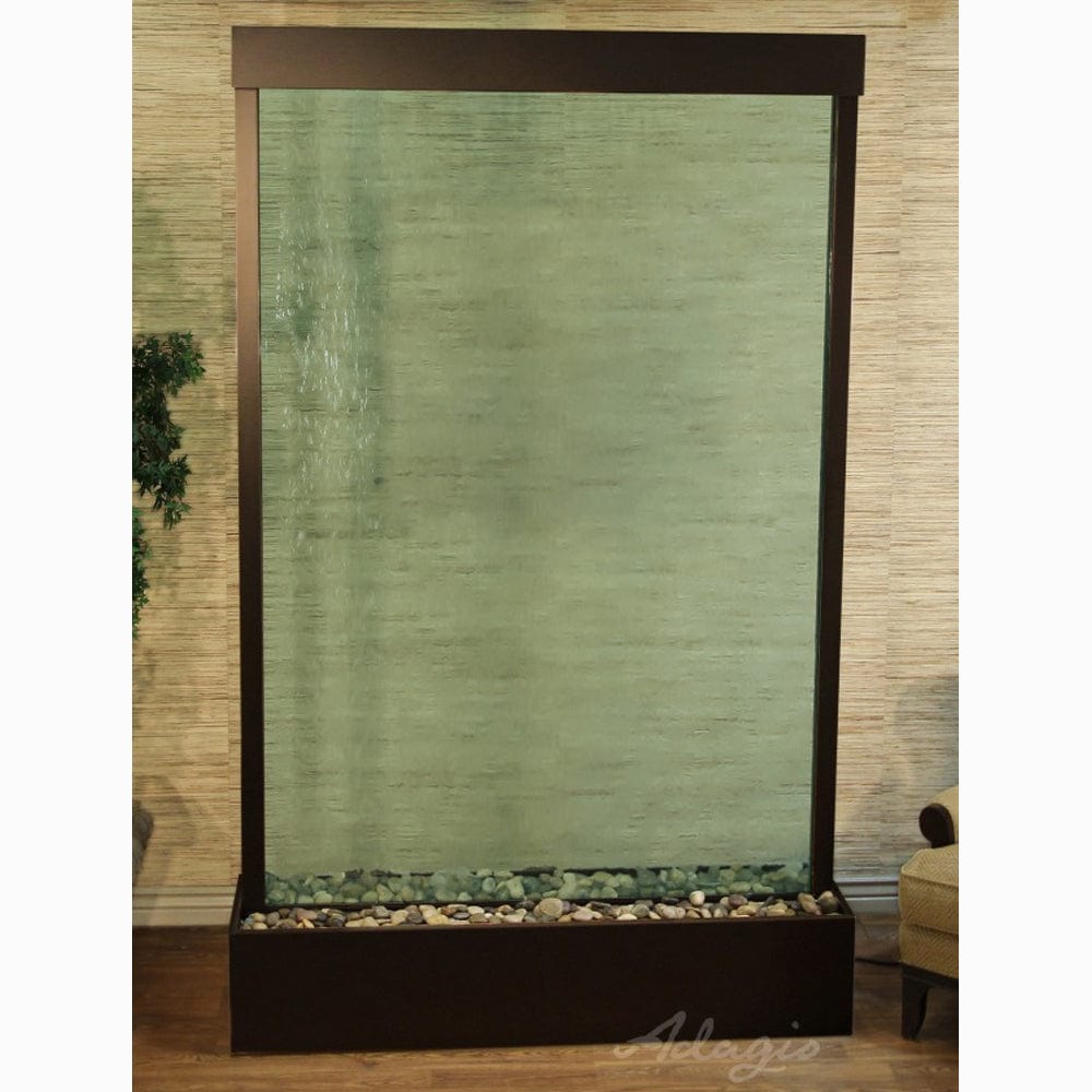 GrandeurRiver_CenteredInBase_-GreenGlass-AntiqueBronze-White - Outdoor Art Pros