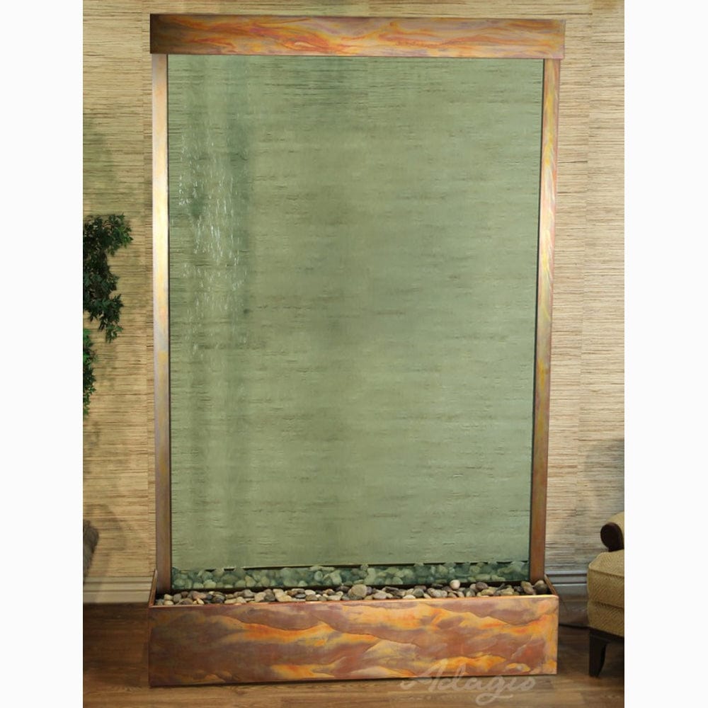 GrandeurRiver_CenteredInBase_-GreenGlass-RusticCopper-White - Outdoor Art Pros