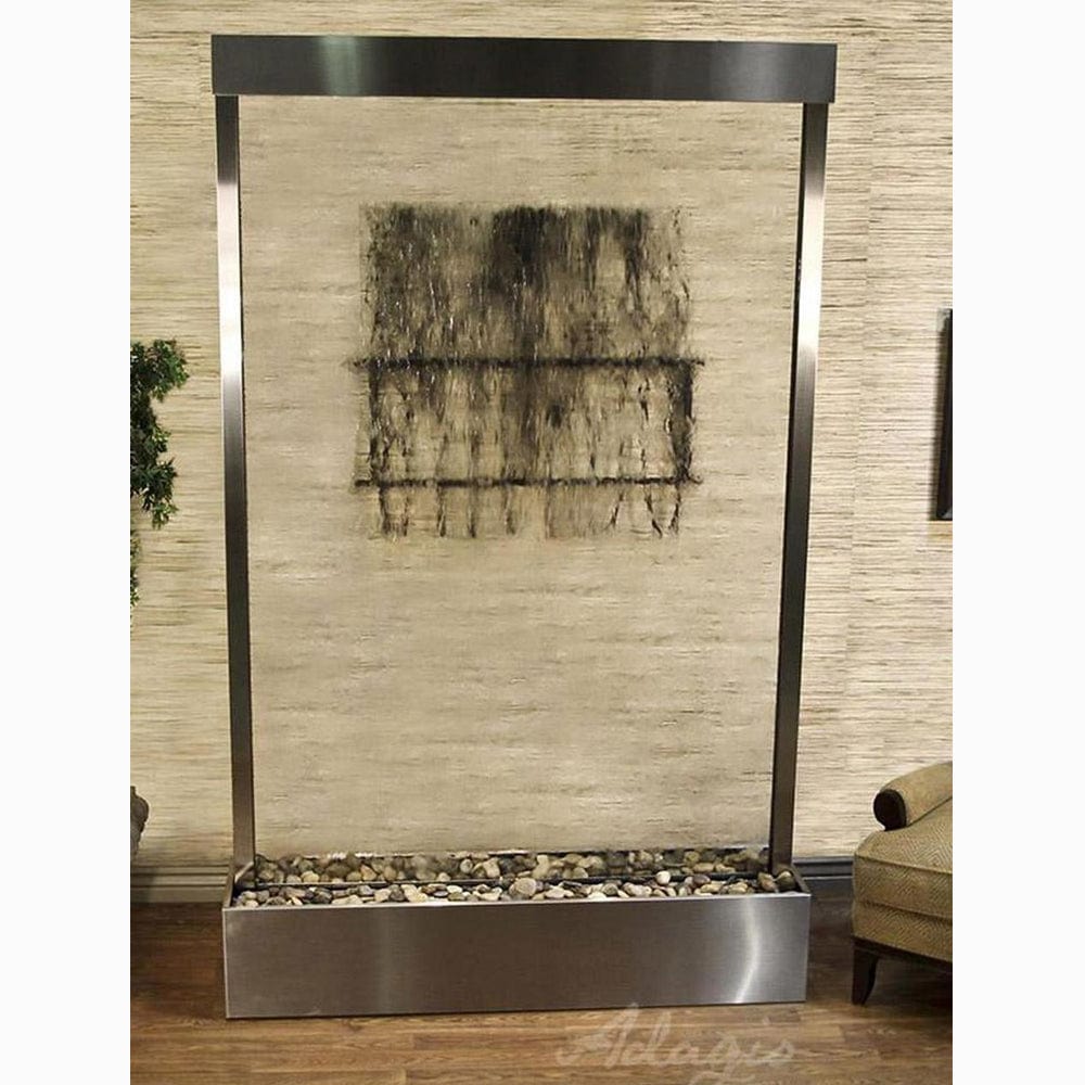 Grandeur_River_Centered_In_Base_-_Clear_Glass_-_Stainless_Steel - Outdoor Art Pros