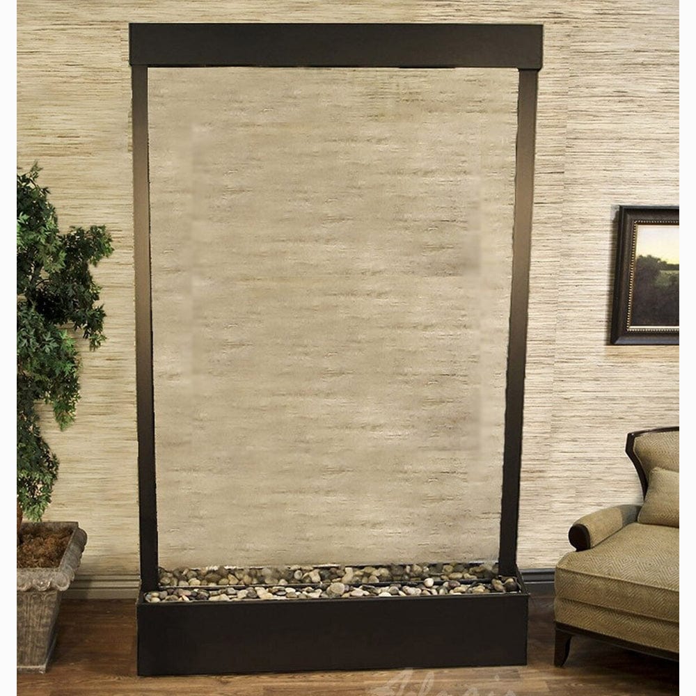 Grandeur River (Centered In Base) - Clear Glass - Blackened Copper - White - Outdoor Art Pros