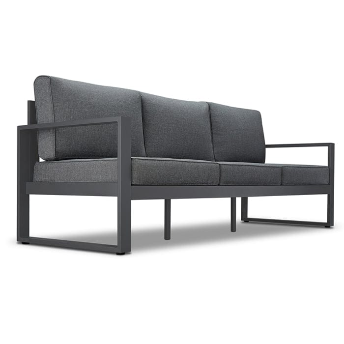 Baltic Outdoor 3-Seat Sofa - Gray Frame with Gray Cushions - Outdoor Art Pros