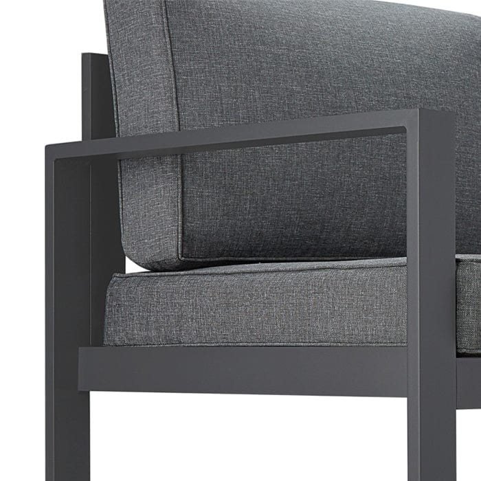 Baltic Outdoor 3-Seat Sofa - Gray Frame with Gray Cushions - Outdoor Art Pros