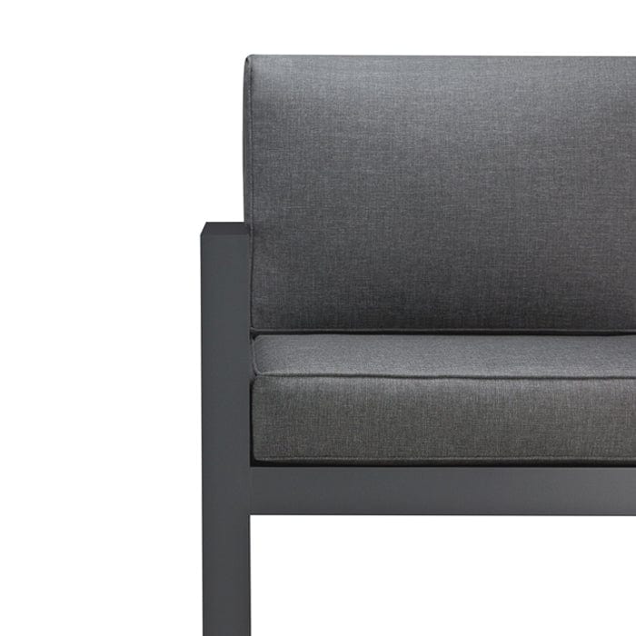 Baltic Outdoor 3-Seat Sofa - Gray Frame with Gray Cushions - Outdoor Art Pros