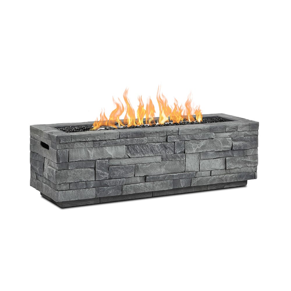 Gray Ledgestone Rectangular Fire Table - Outdoor Art Pros