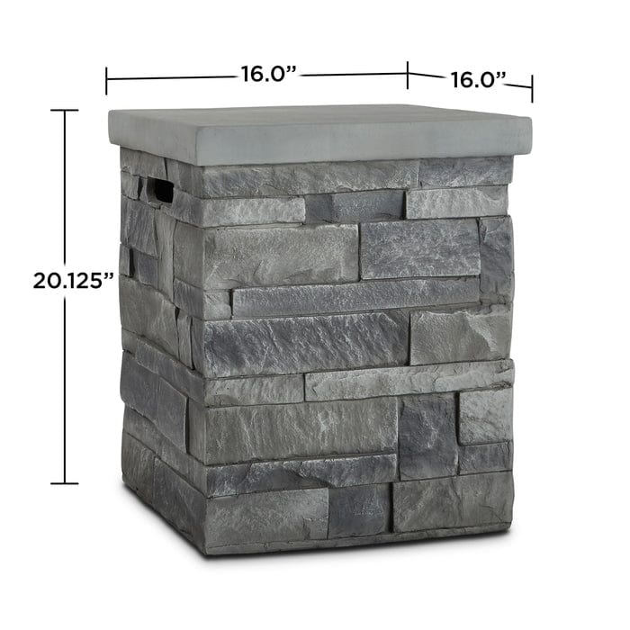 Gray Ledgestone Propane Tank Cover - Outdoor Art Pros