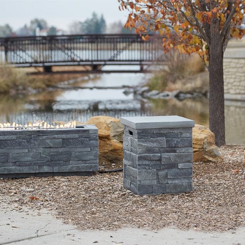 Optional Gray Ledgestone Tank Cover - Outdoor Art Pros