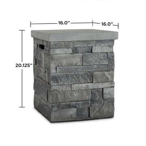 Optional Gray Ledgestone Tank Cover - Outdoor Art Pros