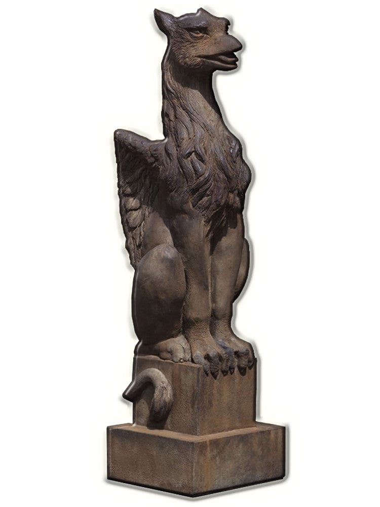 Gryphon Cast Stone Garden Statue - Outdoor Art Pros