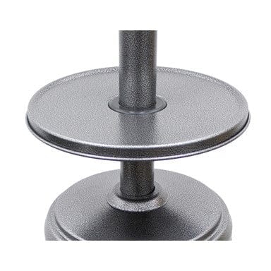 87" Tall Outdoor Patio Heater with Metal Table in Hammered Silver - Outdoor Art Pros