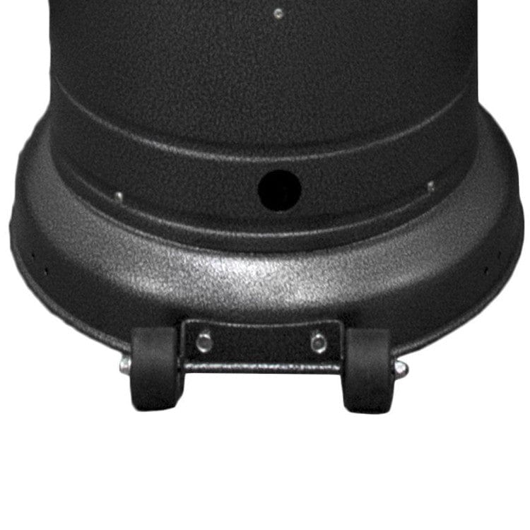 87" Tall Hammered Silver Outdoor Patio Heater with Table - Outdoor Art Pros