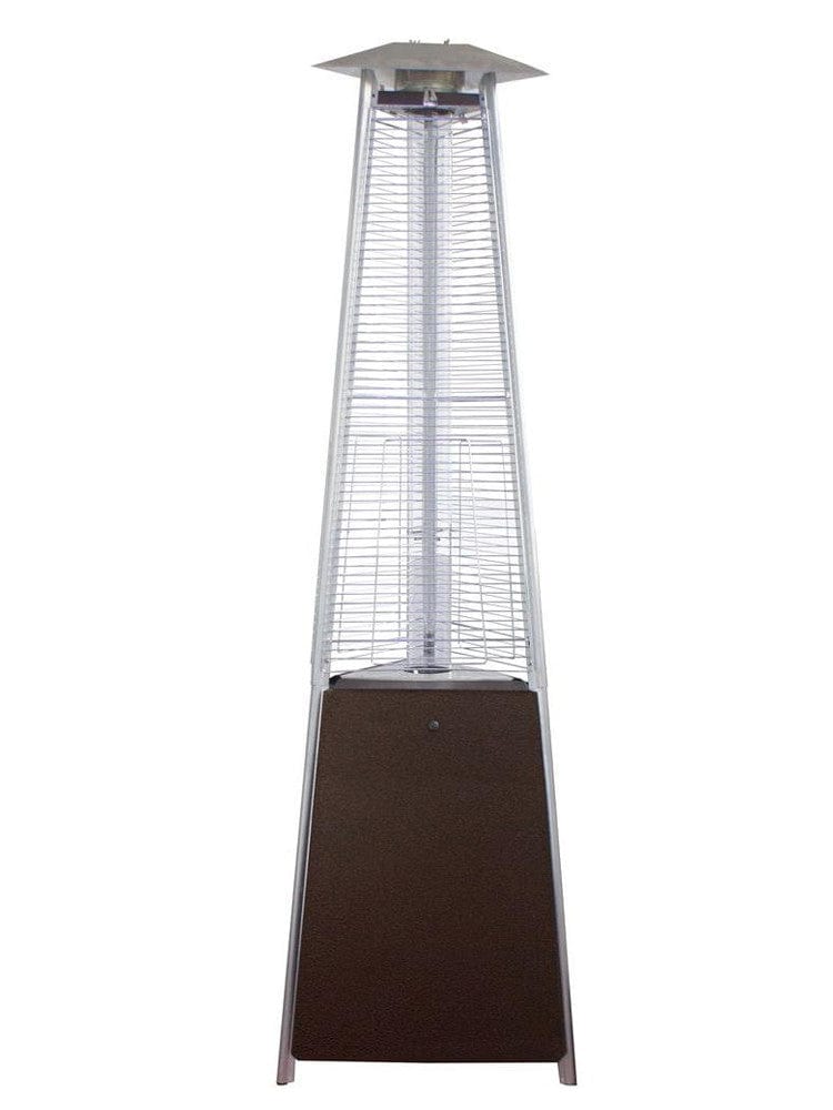 91" Tall Radiant Heat Glass Tube Outdoor Patio Heater in Hammered Bronze - Outdoor Art Pros