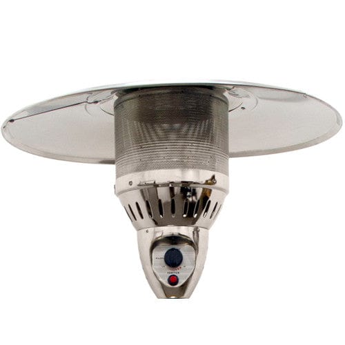 87" Tapered Stainless Steel Patio Heater with Table - Outdoor Art Pros
