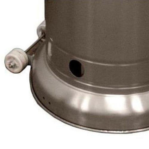 87" Tapered Stainless Steel Patio Heater with Table - Outdoor Art Pros