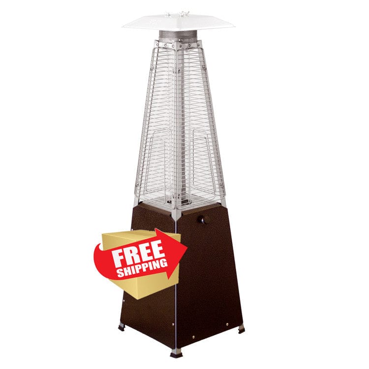 39" Radiant Heat Glass Tube Tabletop Patio Heater in Hammered Bronze - Outdoor Art Pros