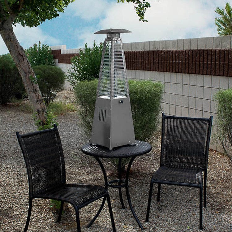 39" Radiant Heat Glass Tube Tabletop Patio Heater in Stainless Steel - Outdoor Art Pros