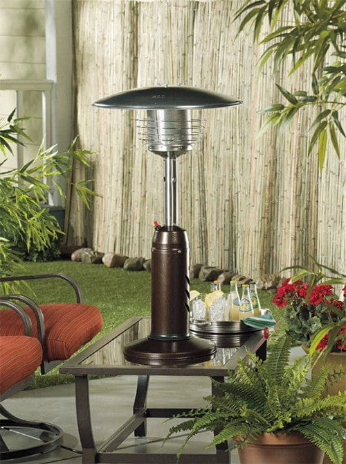 Hammered Bronze and Stainless Steel Tabletop Patio Heater - Outdoor Art Pros