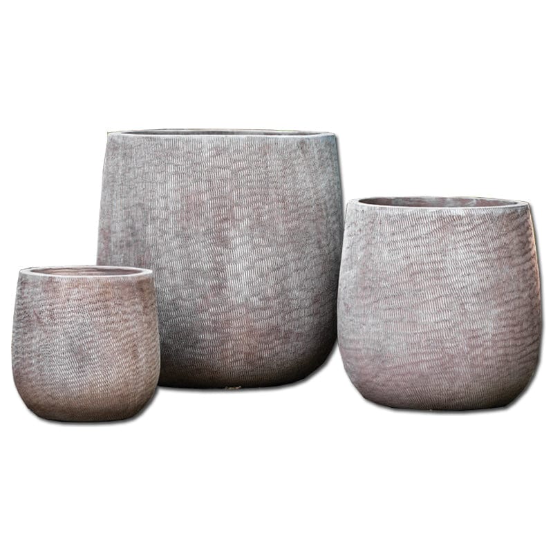 Handspun Linen Planter Nested Set of 3 | Terra Cotta Collection