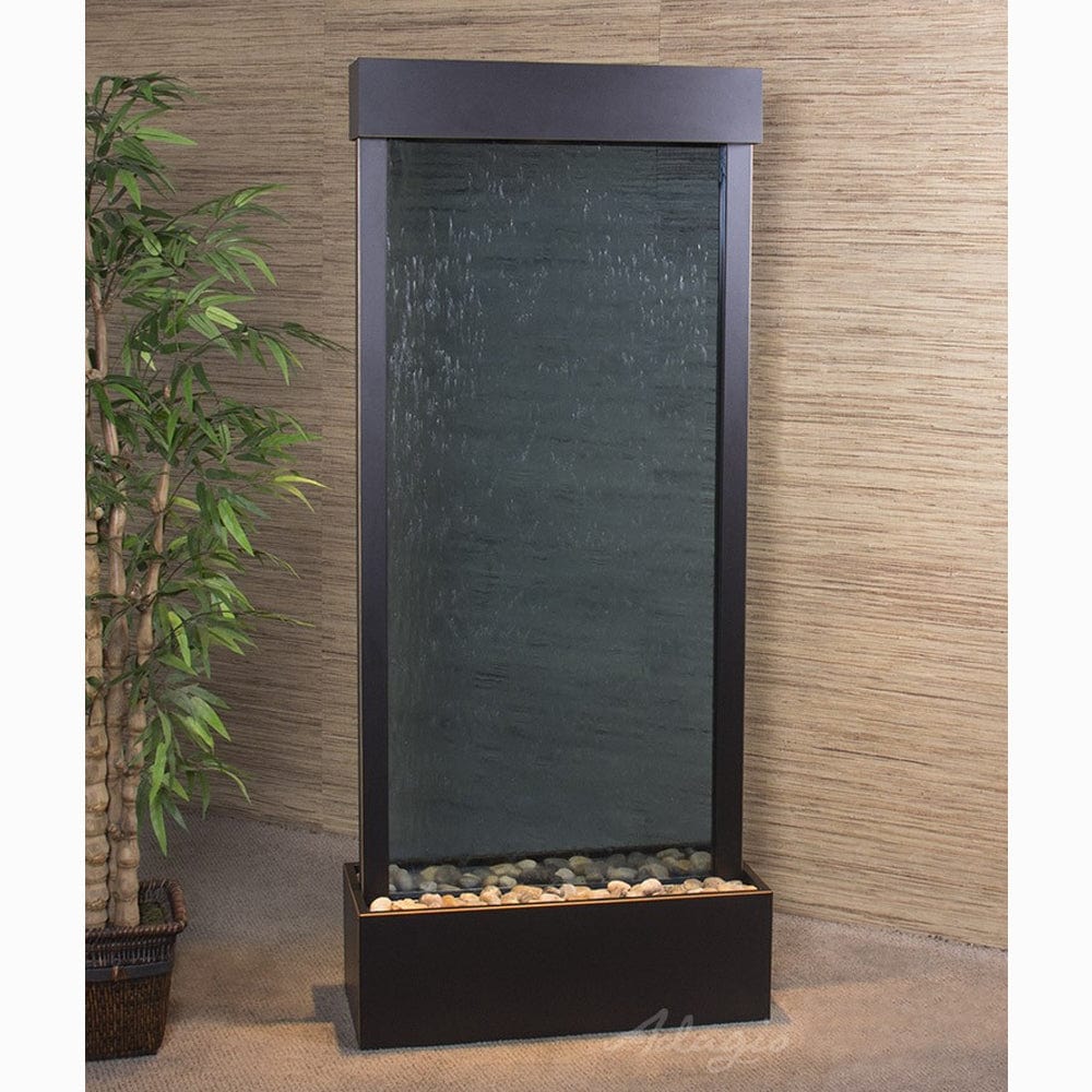 HarmonyRiver_CenteredInBase_-BlueGlass-BlackenedCopper-White - Outdoor Art Pros