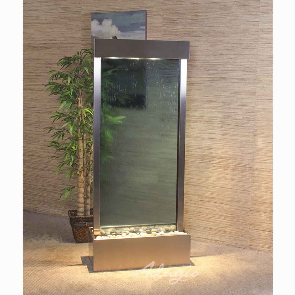 HarmonyRiver_CenteredInBase_-BlueGlass-StainlessSteel-White - Outdoor Art Pros