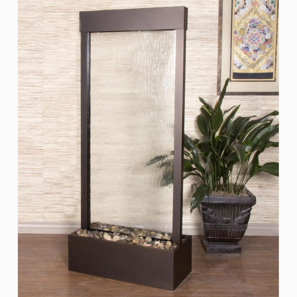 HarmonyRiver_CenteredInBase_-ClearGlass-AntiqueBronze-White - Outdoor Art Pros