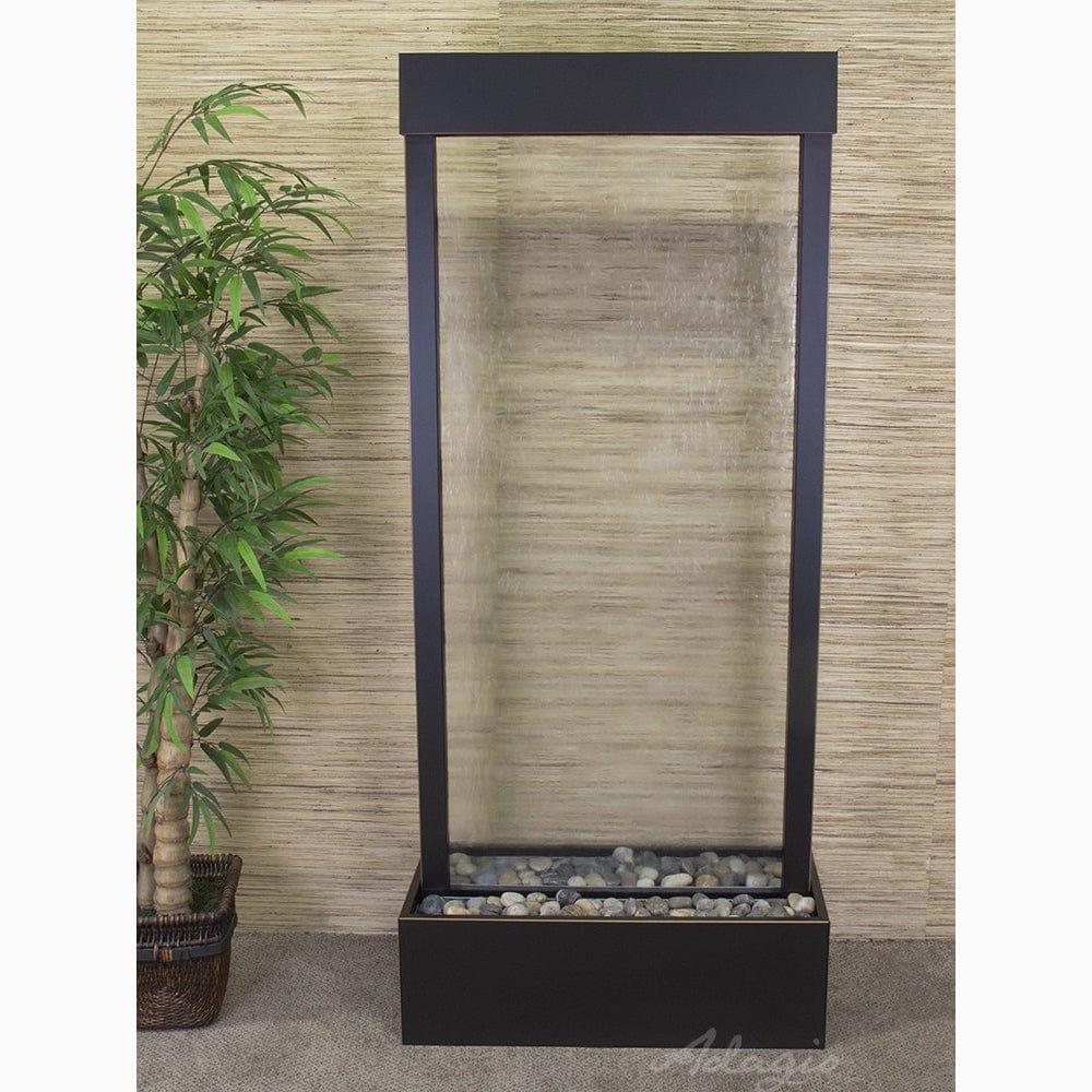 HarmonyRiver_CenteredInBase_-ClearGlass-BlackenedCopper-White - Outdoor Art Pros