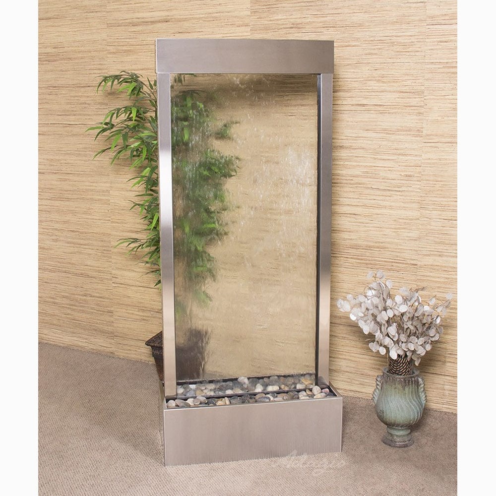 HarmonyRiver_CenteredInBase_-ClearGlass-StainlessSteel-White - Outdoor Art Pros