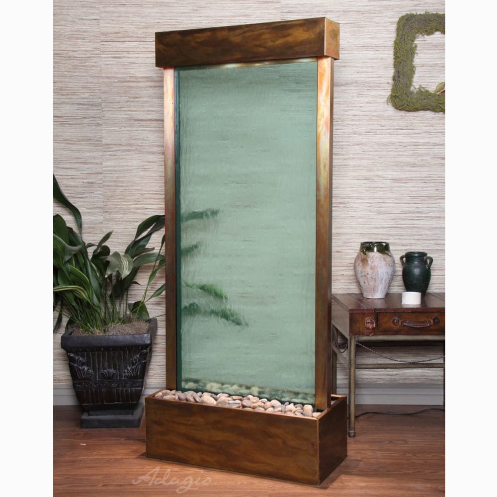 HarmonyRiver_CenteredInBase_-GreenGlass-RusticCopper-White -Outdoor Art Pros