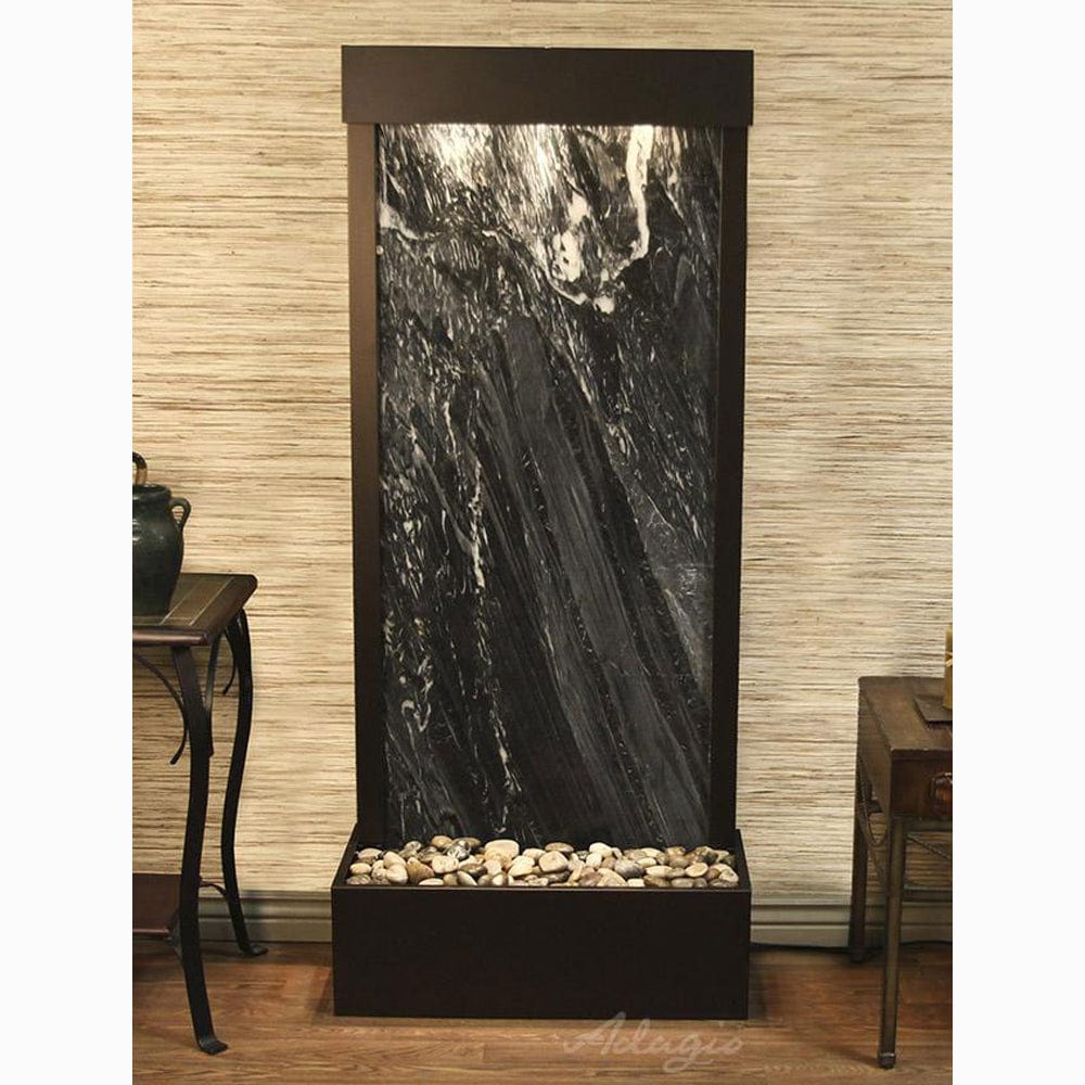 HarmonyRiver_FlushMountedTowardsRearOfTheBase_-BlackSpiderMarble-AntiqueBronze-White - Outdoor Art Pros