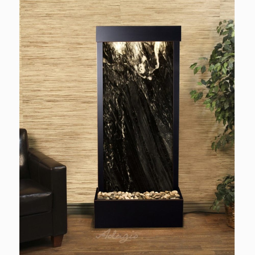 HarmonyRiver_FlushMountedTowardsRearOfTheBase_-BlackSpiderMarble-BlackenedCopper-White - Outdoor Art Pros