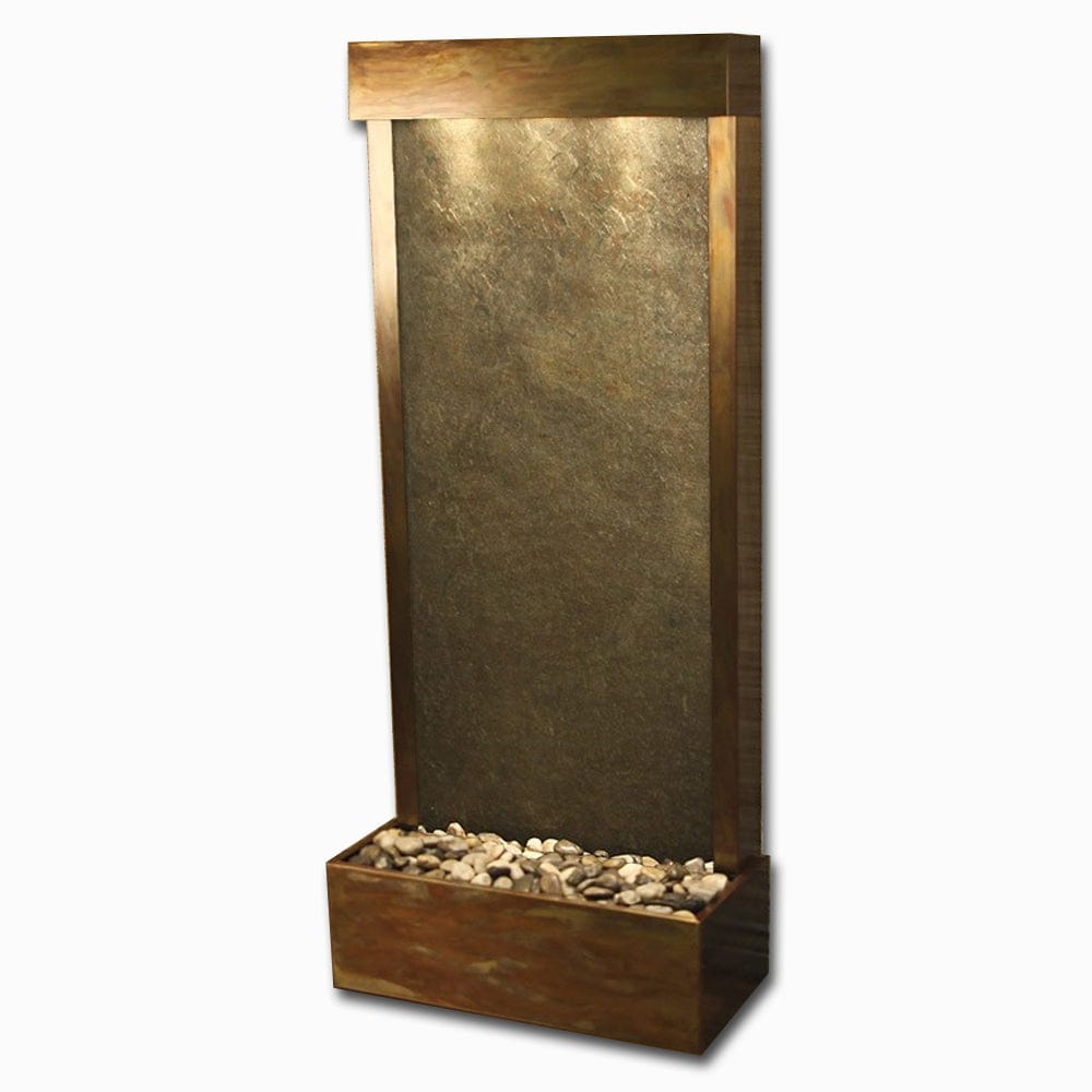 Harmony River (Flush Mounted Towards Rear Of The Base) - Green FeatherStone - Rustic Copper - White - Outdoor Art Pros