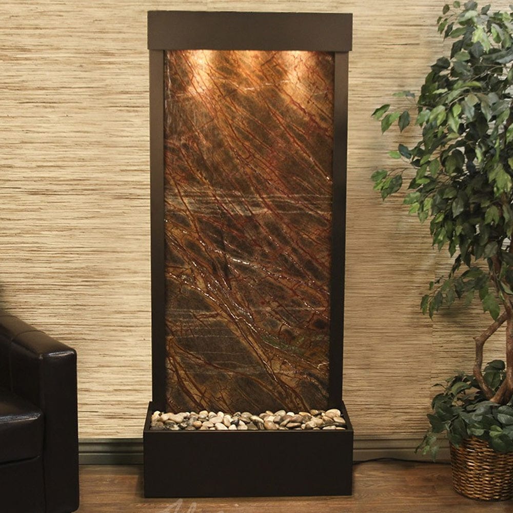 HarmonyRiver_FlushMountedTowardsRearOfTheBase_-RainforestBrownMarble-AntiqueBronze-White - Outdoor Art Pros