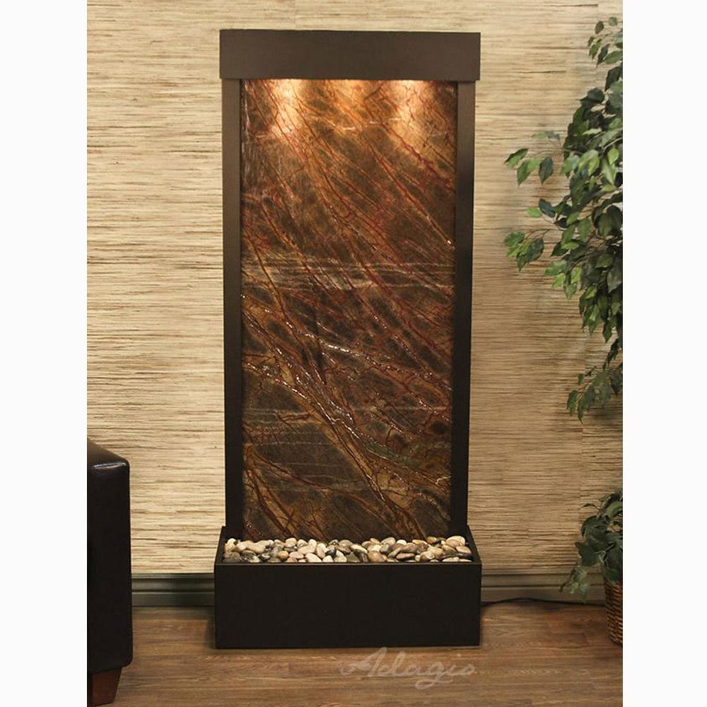 HarmonyRiver_FlushMountedTowardsRearOfTheBase_-RainforestBrownMarble-AntiqueBronze-White - Outdoor Art Pros