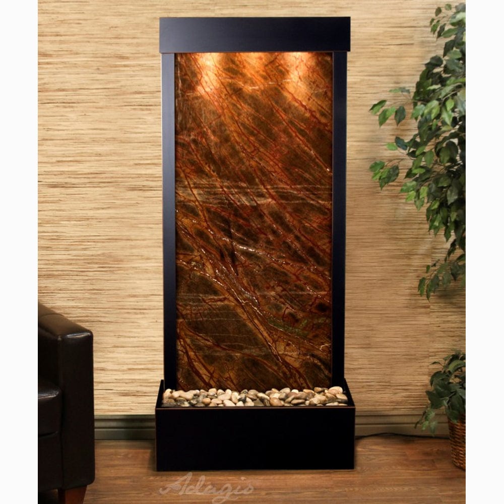 HarmonyRiver_FlushMountedTowardsRearOfTheBase_-RainforestBrownMarble-BlackenedCopper-White - Outdoor Art Pros