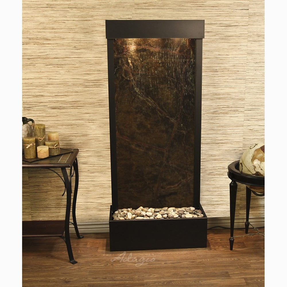 HarmonyRiver_FlushMountedTowardsRearOfTheBase_-RainforestGreenMarble-AntiqueBronze-White - Outdoor Art Pros