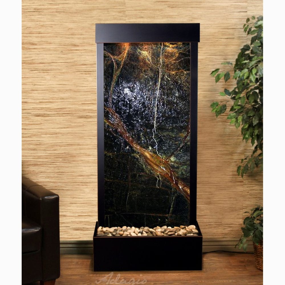 HarmonyRiver_FlushMountedTowardsRearOfTheBase_-RainforestGreenMarble-BlackenedCopper-White - Outdoor Art Pros