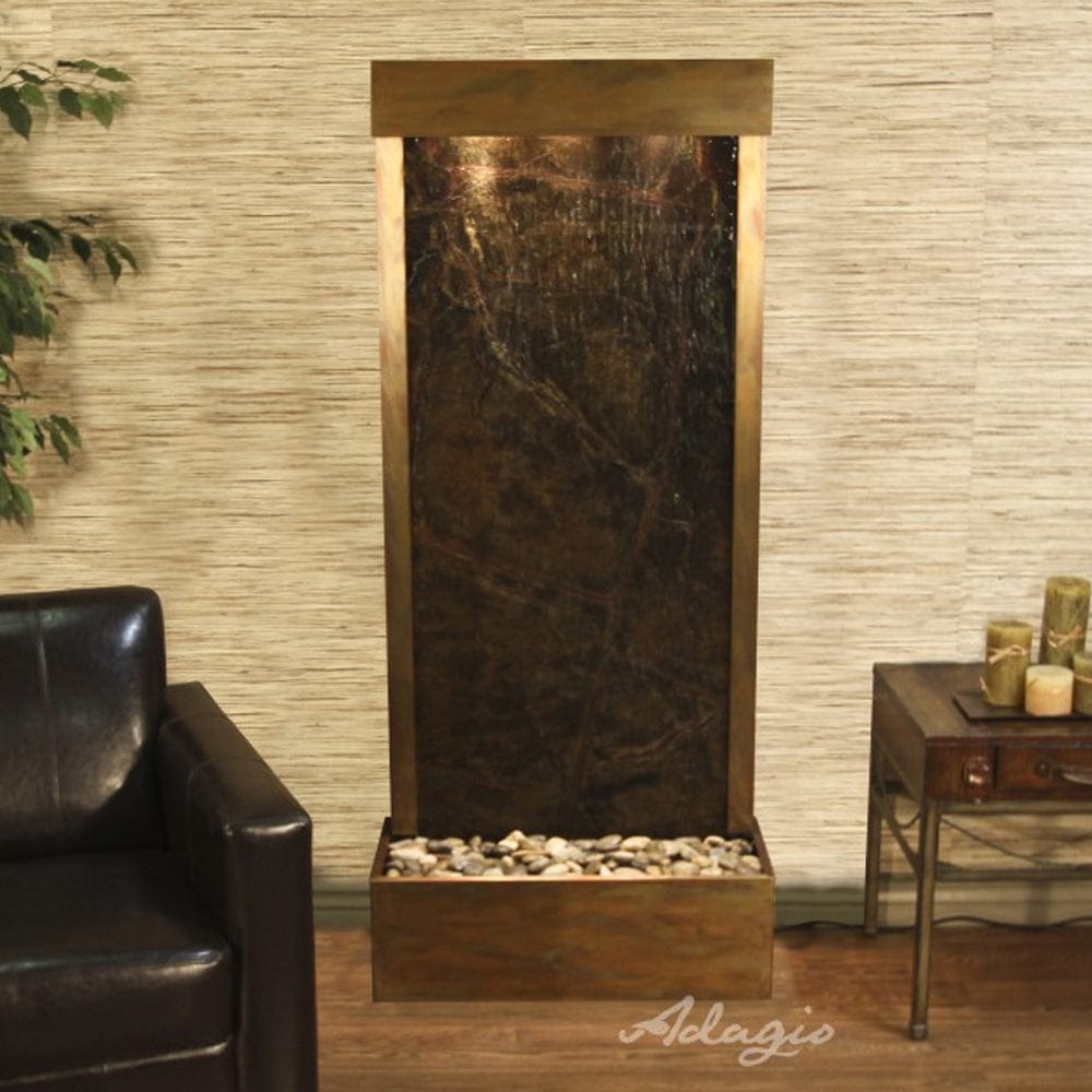 HarmonyRiver_FlushMountedTowardsRearOfTheBase_-RainforestGreenMarble-RusticCopper-White - Outdoor Art Pros